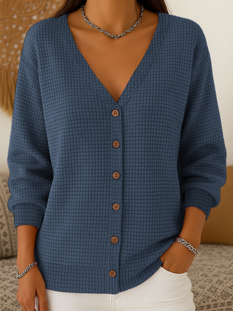 🎄Clearance Sale 🔥 Women's Plaid Button-Up Knitted Cardigan