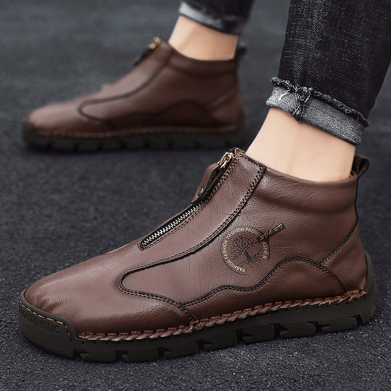🔥50% OFF Casual leather arch support non-slip wear-resistant high-top loafers