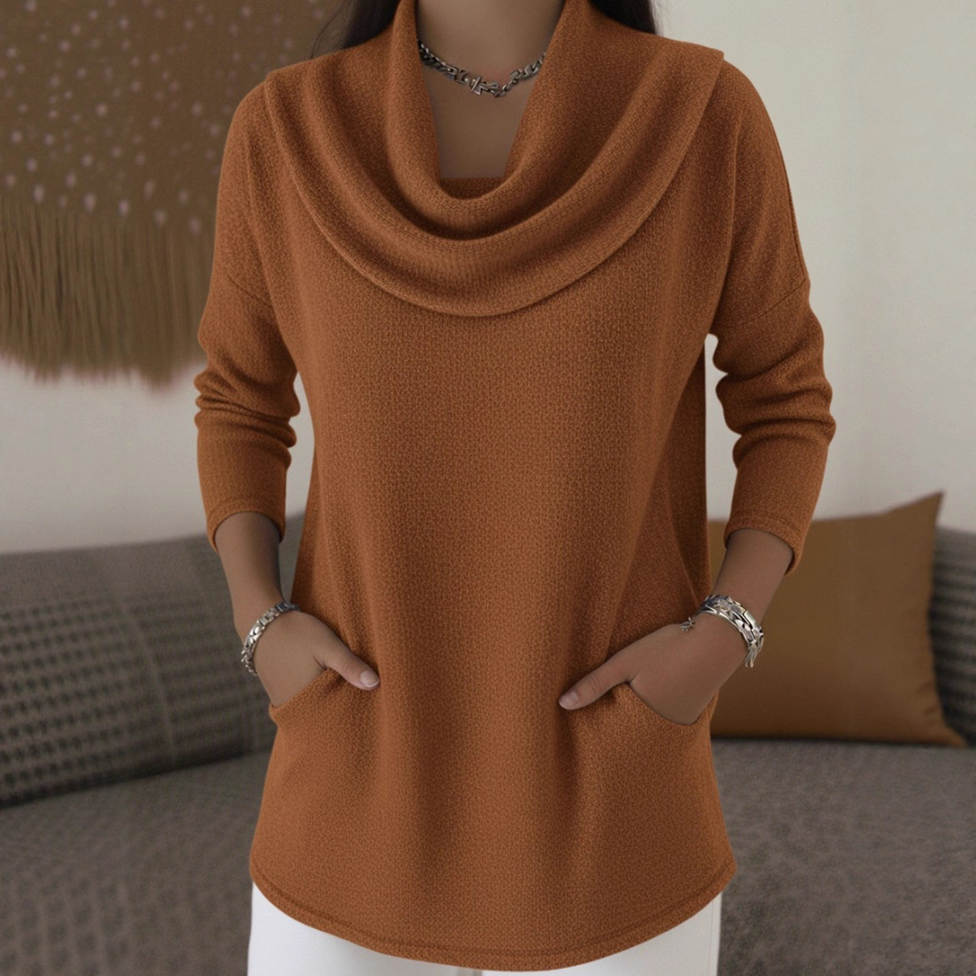 🔥 Women's solid color comfortable casual long-sleeved shirt with pockets