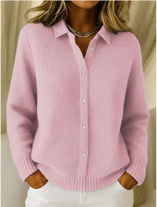 🔥 Women's Button-Up Knitted Polo Sweater