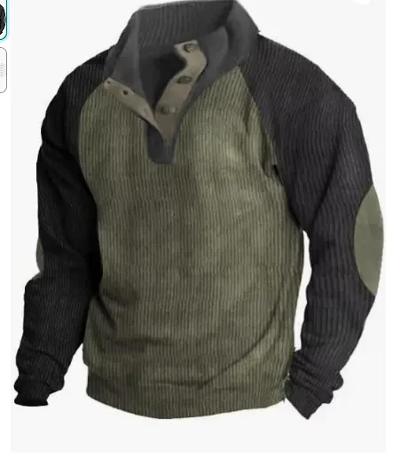 Men's Outdoor Raglan Sleeves Casual Stand Collar Sweatshirt