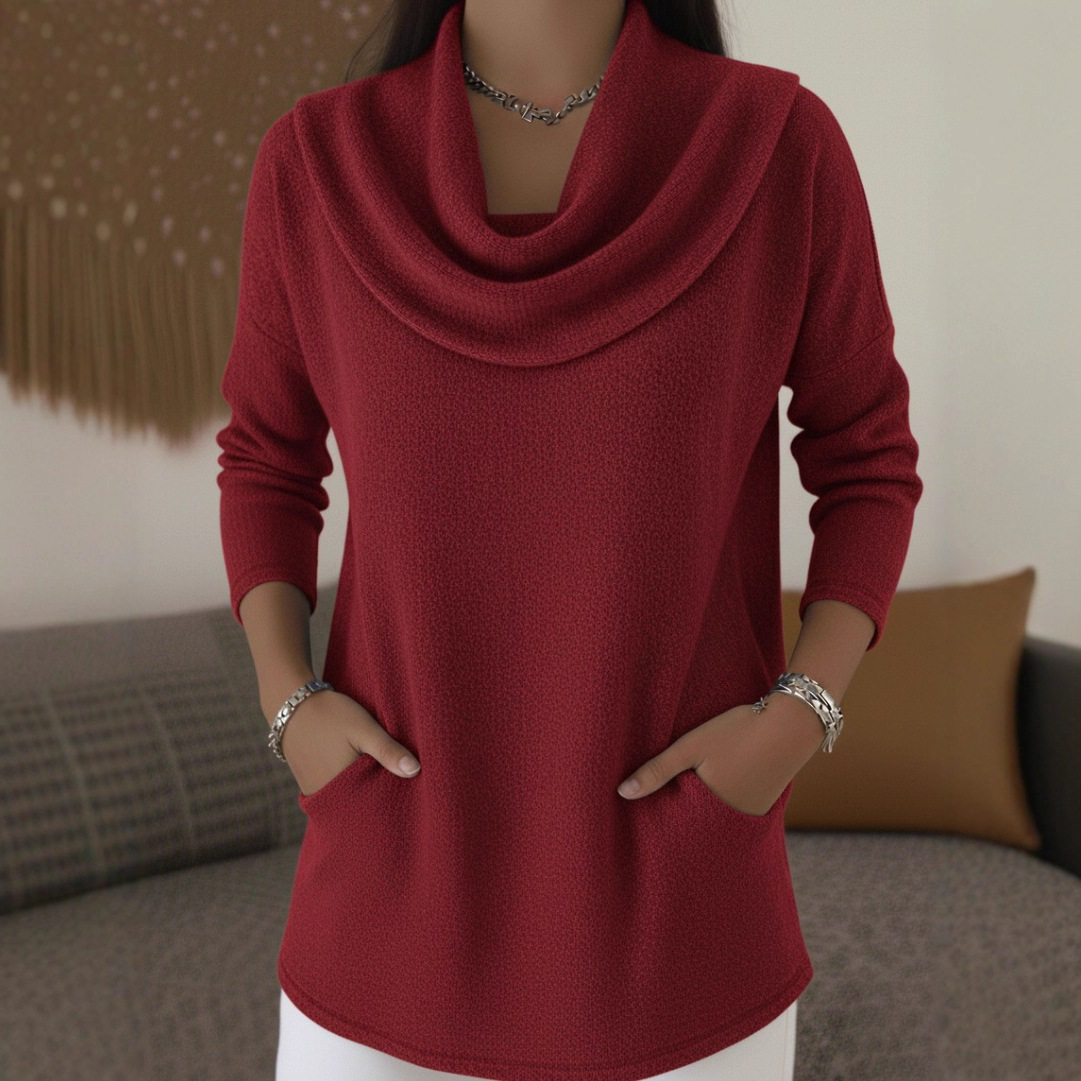 🔥 Women's solid color comfortable casual long-sleeved shirt with pockets