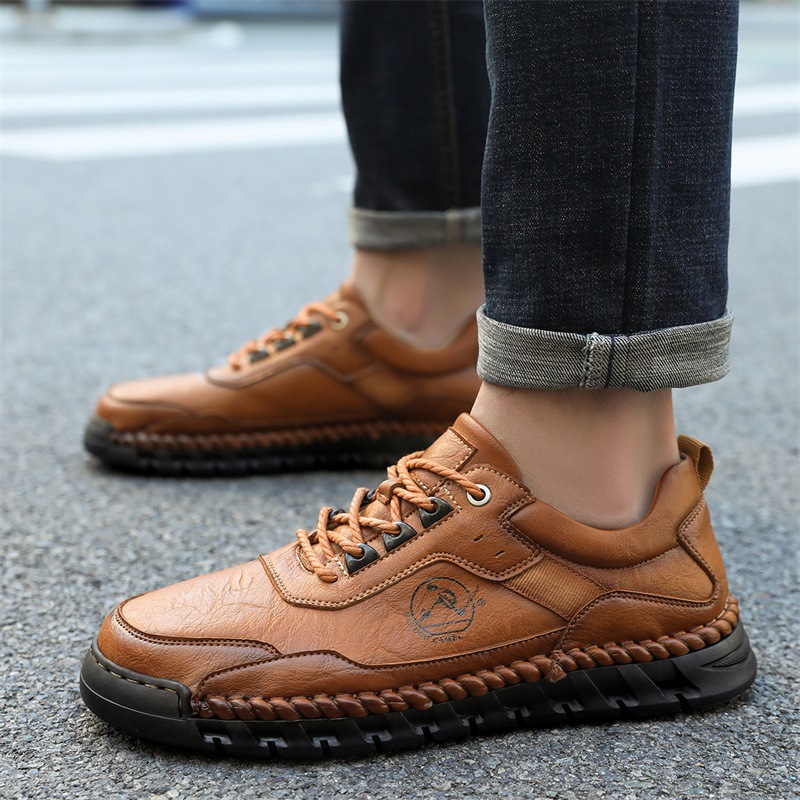 ⏰Limited Time Sale 70% OFF-Men's handmade genuine leather slip-on loafers with orthotic and foot support