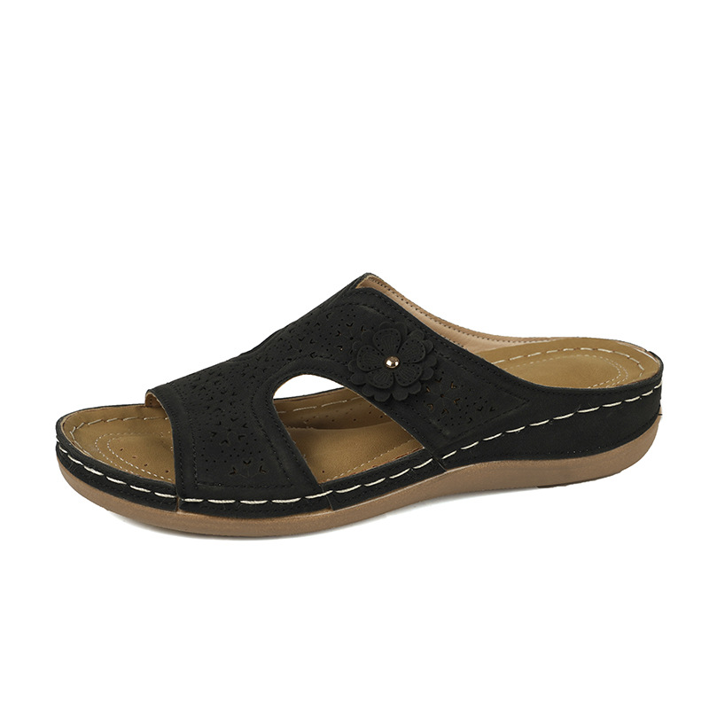 Women's openwork floral orthopedic sandals