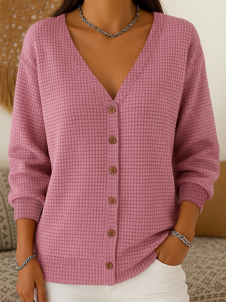 🎄Clearance Sale 🔥 Women's Plaid Button-Up Knitted Cardigan