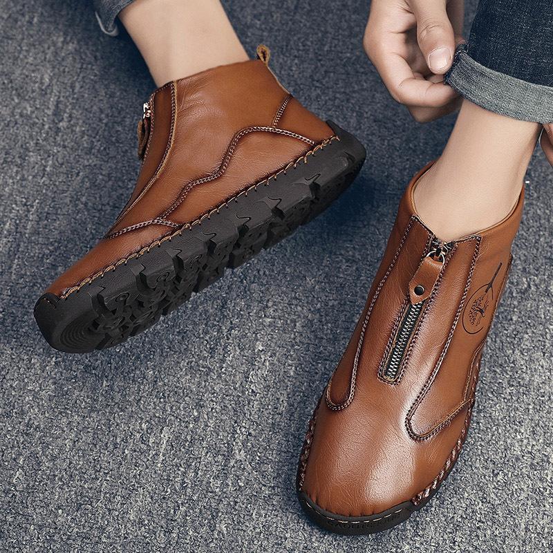 🔥50% OFF Casual leather arch support non-slip wear-resistant high-top loafers