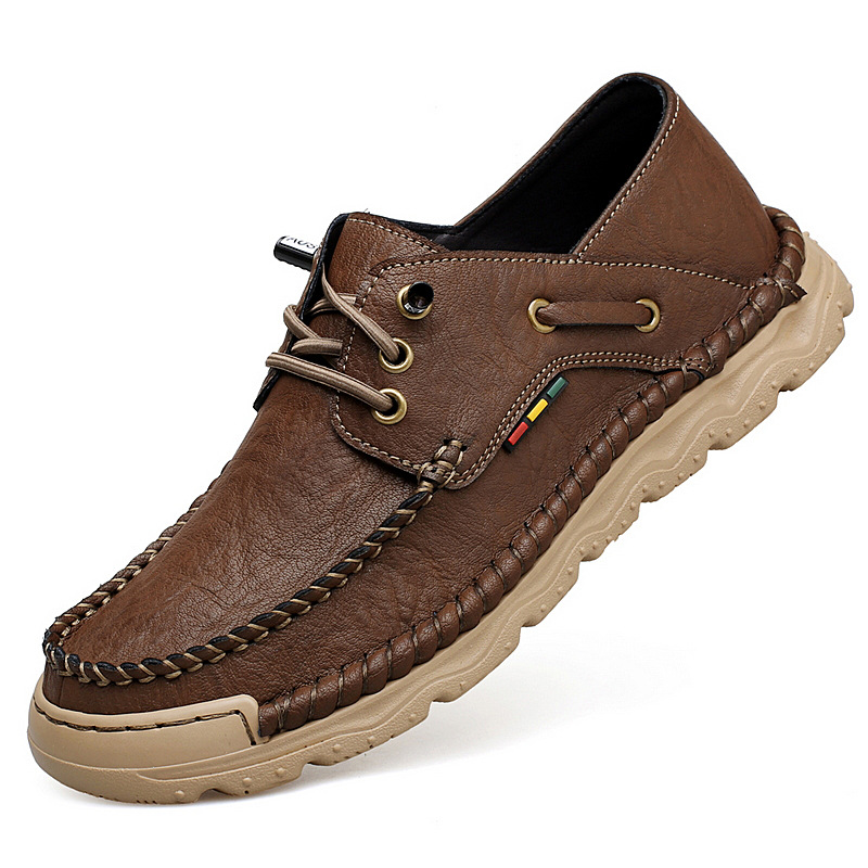 Limited Time Deal – 70% Off! Men's Vintage Hand - Stitched Comfortable Soft Leather Shoes