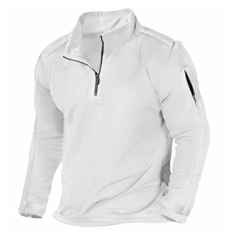 50% off - Men's Casual Solid Color Waffle Zipper Long Sleeve Sweatshirt
