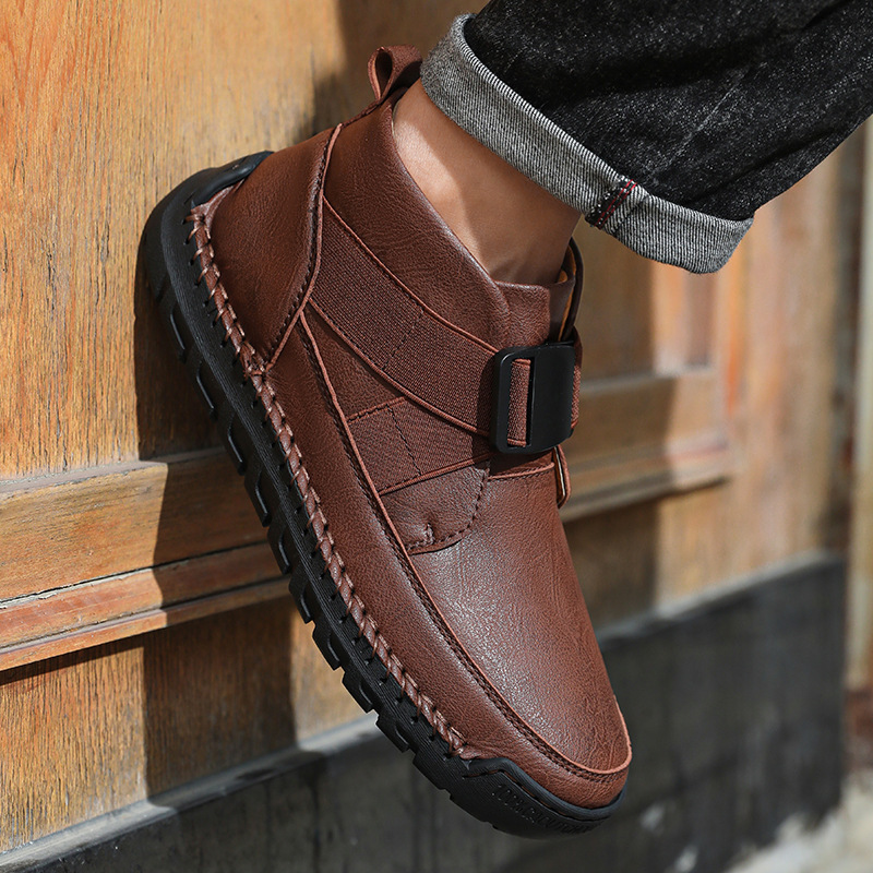 ⏰Final Day 70% OFF🔥Casual leather arch support non-slip wear-resistant high-top loafers