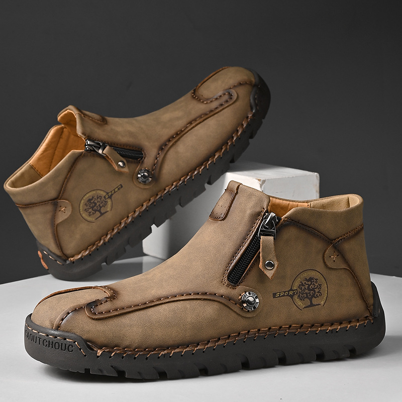 Today 50% OFF🔥Casual leather arch support non-slip wear-resistant high-top loafers