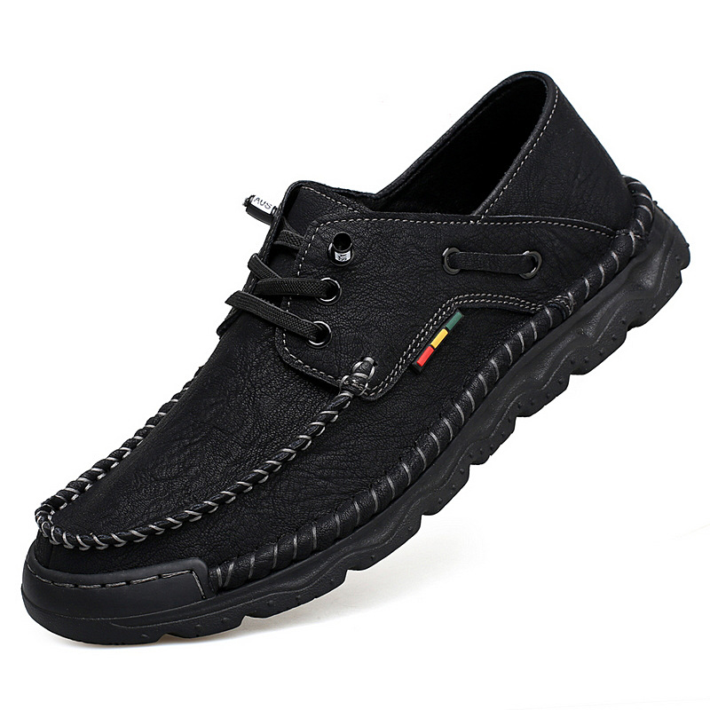 Limited Time Deal – 70% Off! Men's Vintage Hand - Stitched Comfortable Soft Leather Shoes