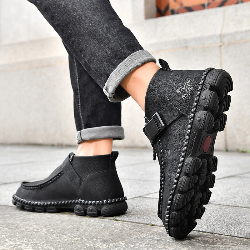 ⏰Today 70% OFF🔥Casual leather arch support non-slip wear-resistant high-top loafers