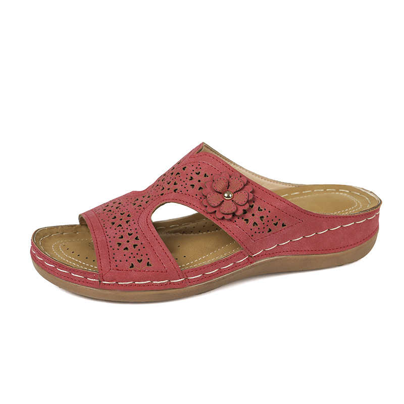 Women's openwork floral orthopedic sandals