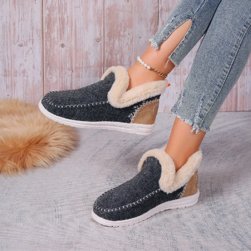 Womens Orthopedic Winter Wool Snow Boots Cozy Winter Shoes