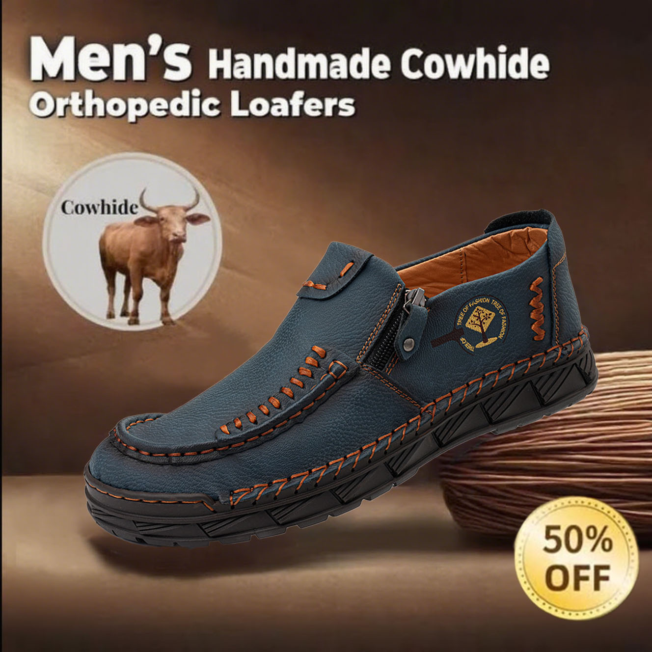 New product 60% OFF Casual leather arch support non-slip wear-resistant loafers