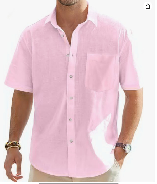 ⏰Promotion 50% OFF - Men’s Linen Cotton Short Sleeve Beach Button Shirt – New Arrival