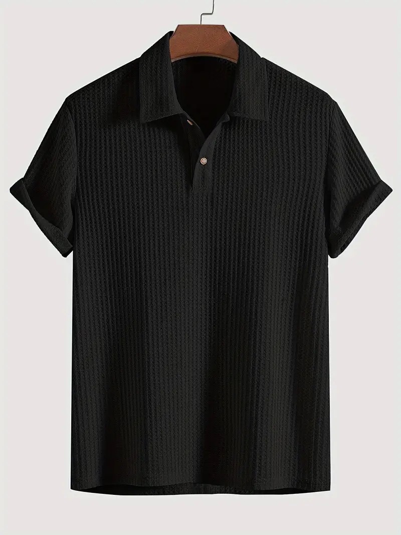 🔥Flash Sale 50% OFF! Everyday Men's Knit Polo Shirt, Textured Loose-Fit Short Sleeve Casual Top