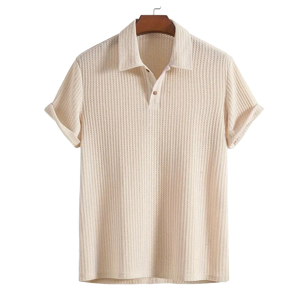 🔥Flash Sale 50% OFF! Everyday Men's Knit Polo Shirt, Textured Loose-Fit Short Sleeve Casual Top