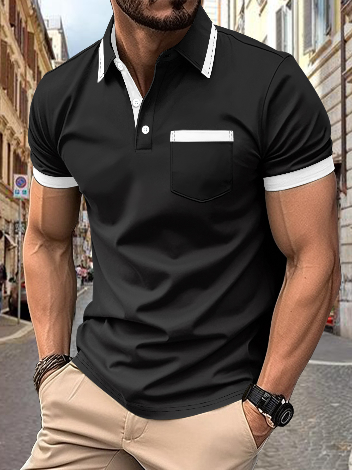 ⏰Promotion 50% OFF - Men’s Spliced Button Pocket Casual Shirt – New Arrival