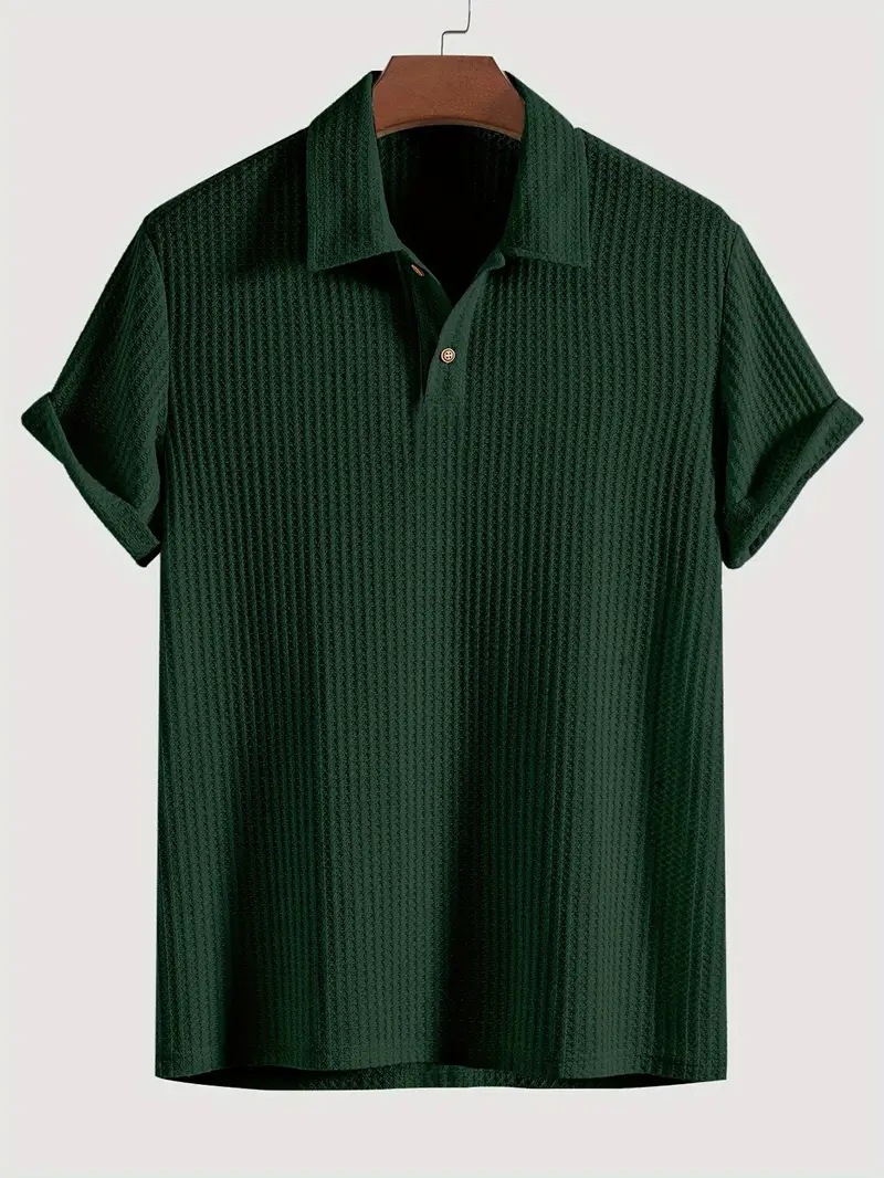 🔥Flash Sale 50% OFF! Everyday Men's Knit Polo Shirt, Textured Loose-Fit Short Sleeve Casual Top