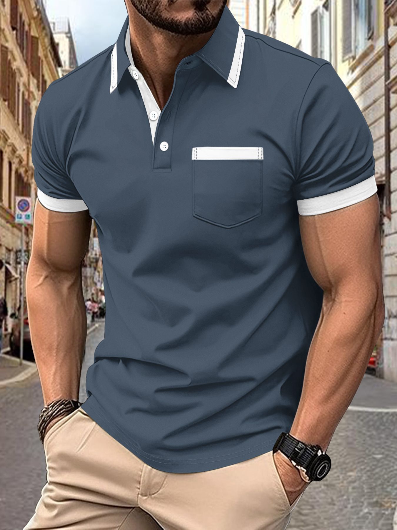 ⏰Promotion 50% OFF - Men’s Spliced Button Pocket Casual Shirt – New Arrival