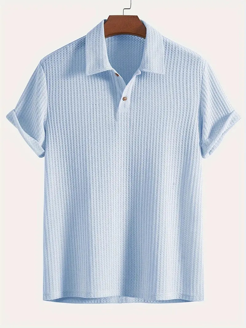🔥Flash Sale 50% OFF! Everyday Men's Knit Polo Shirt, Textured Loose-Fit Short Sleeve Casual Top