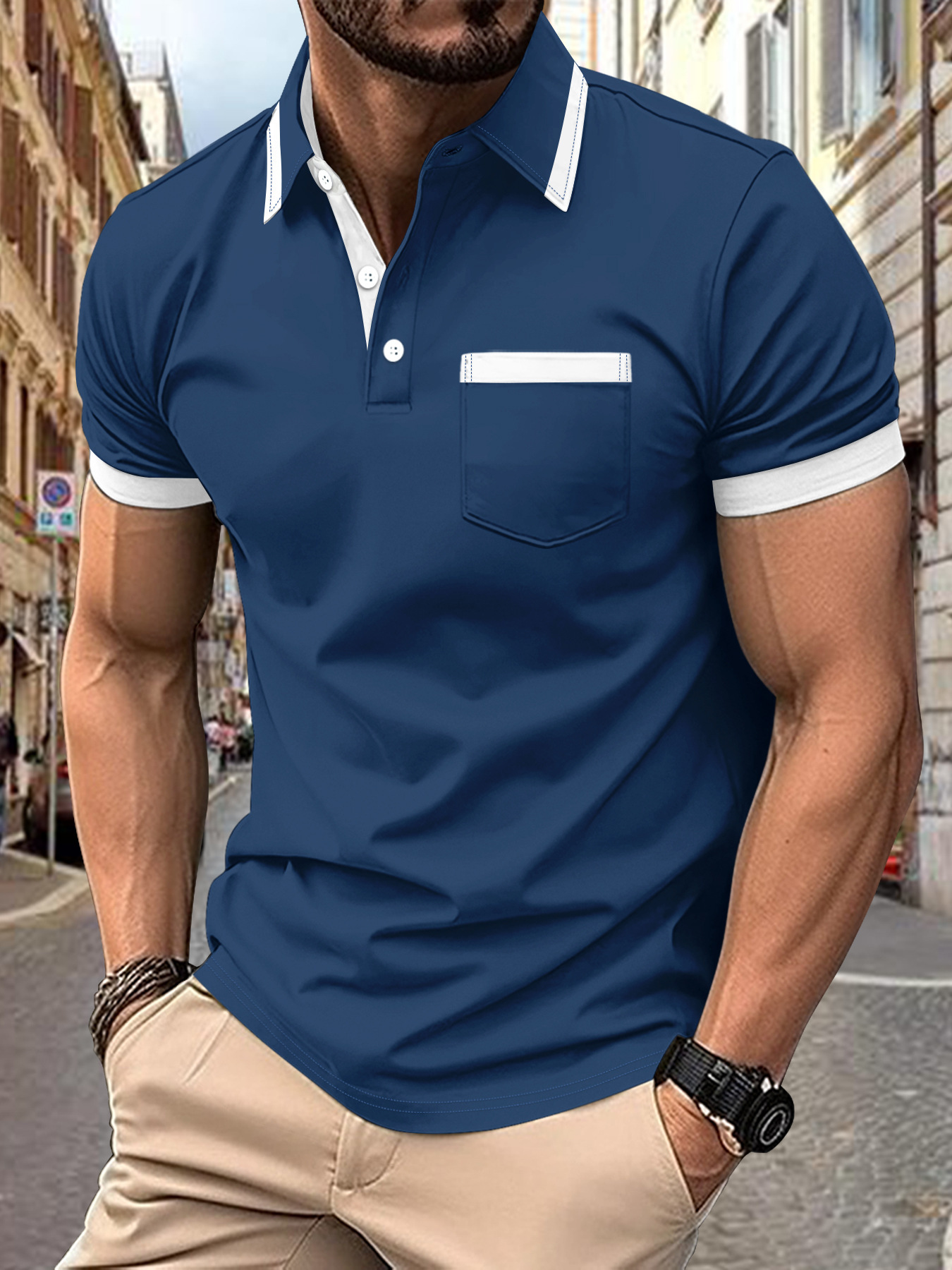 ⏰Promotion 50% OFF - Men’s Spliced Button Pocket Casual Shirt – New Arrival