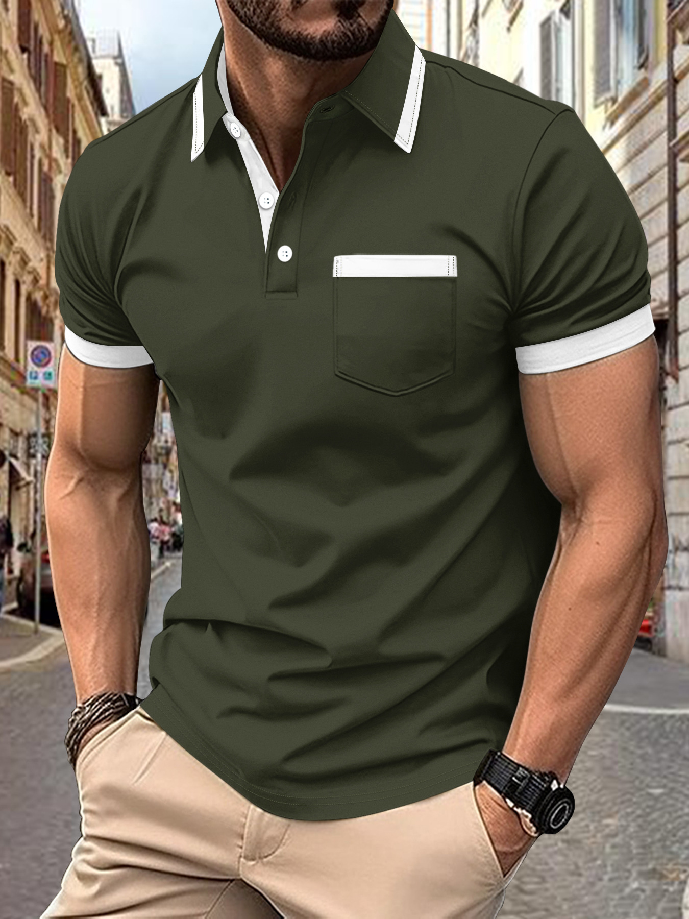 ⏰Promotion 50% OFF - Men’s Spliced Button Pocket Casual Shirt – New Arrival