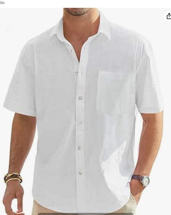 ⏰Promotion 50% OFF - Men’s Linen Cotton Short Sleeve Beach Button Shirt – New Arrival