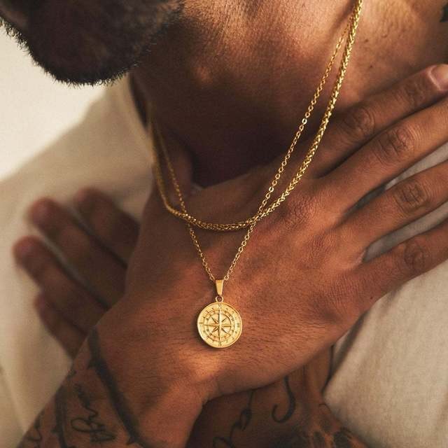 🔥25% OFF🔥 Cross & Compass Pendant Necklaces, Stainless Steel