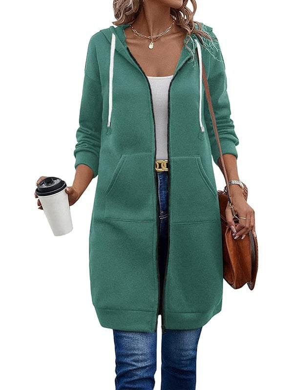 Women Casual Zip up Polyester Hoodies