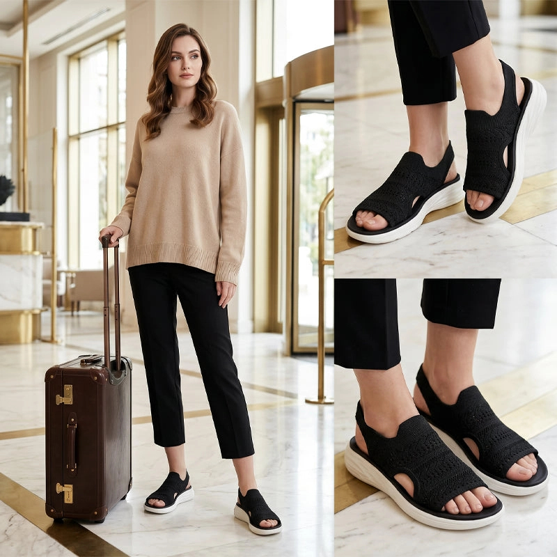 Women's Breathable Knit Platform Sandals