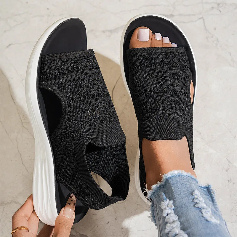 Women's Breathable Knit Platform Sandals