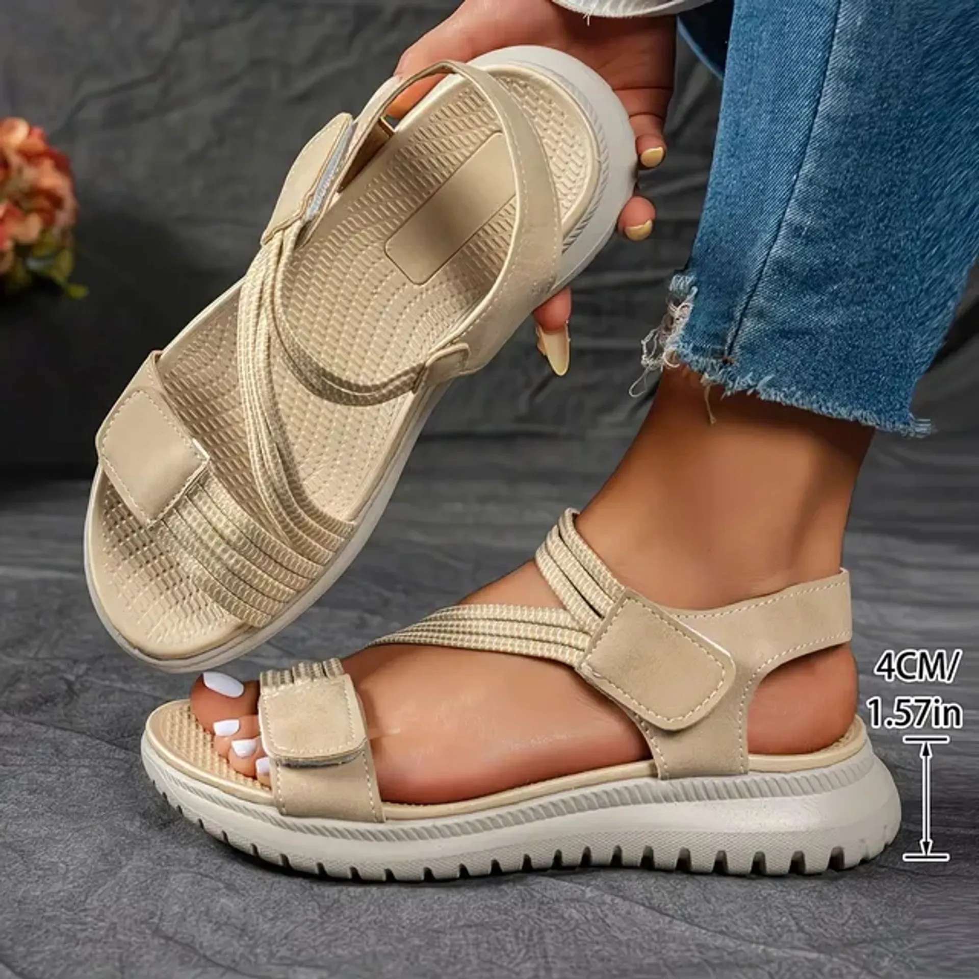 🔥Limited Time 50% OFF Women’s Orthotic Open Toe Sandals, Cloud-Soft Cushion Sole Arch Support Slides