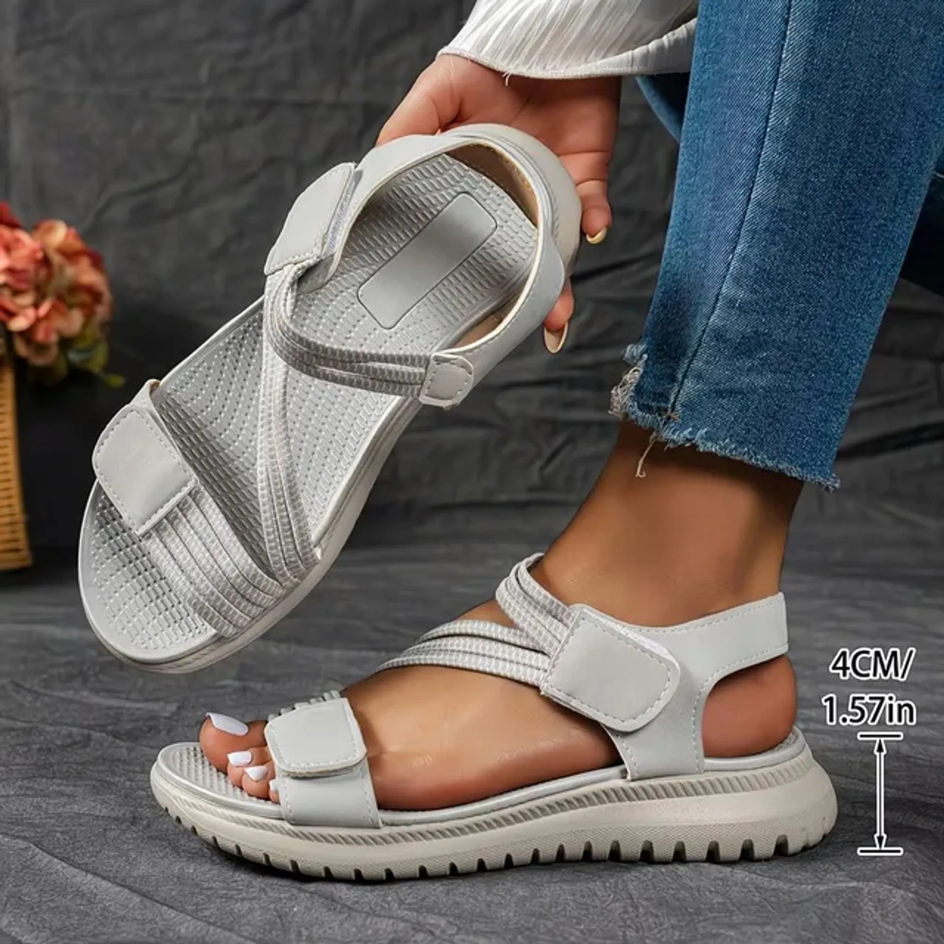 🔥Limited Time 50% OFF Women’s Orthotic Open Toe Sandals, Cloud-Soft Cushion Sole Arch Support Slides