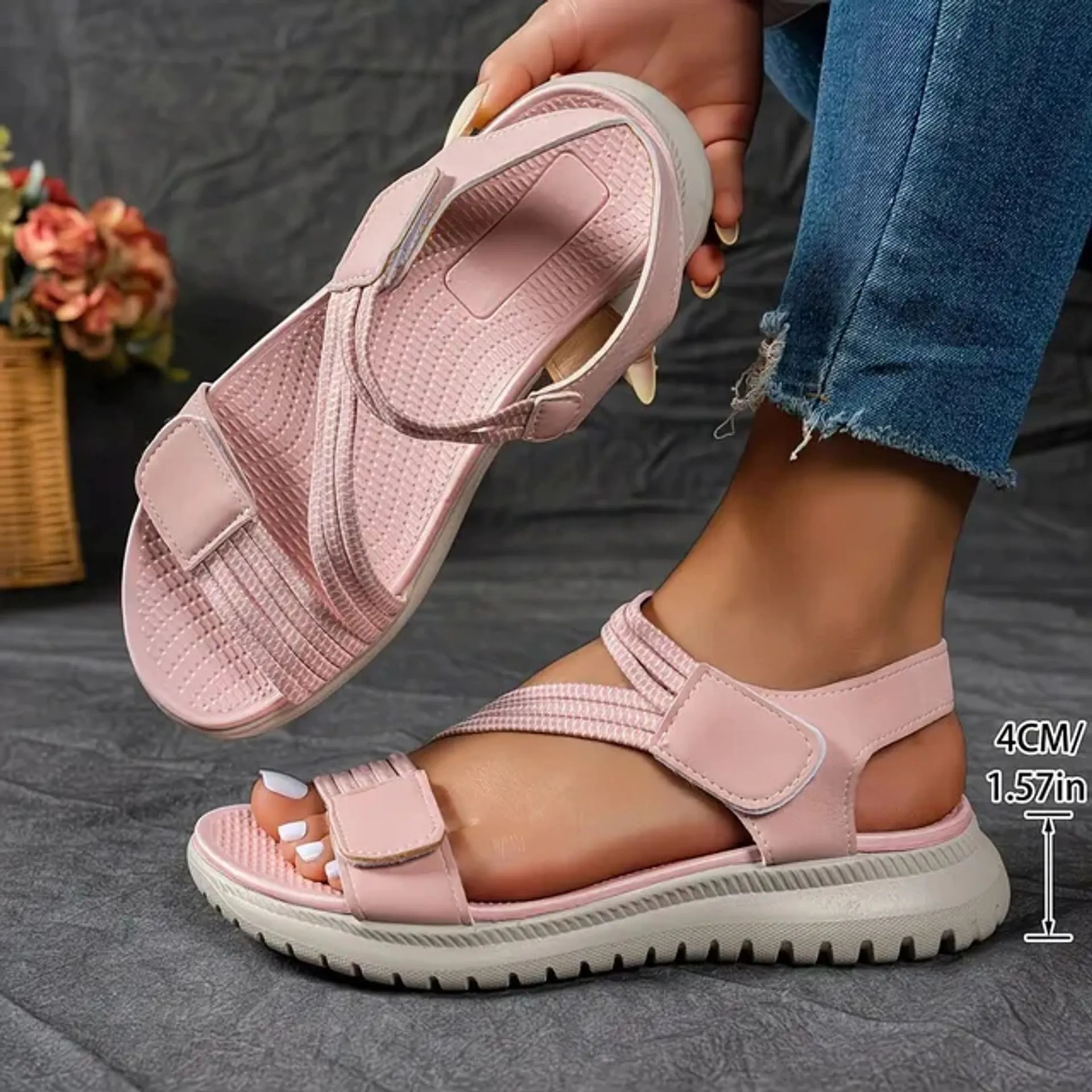 🔥Limited Time 50% OFF Women’s Orthotic Open Toe Sandals, Cloud-Soft Cushion Sole Arch Support Slides