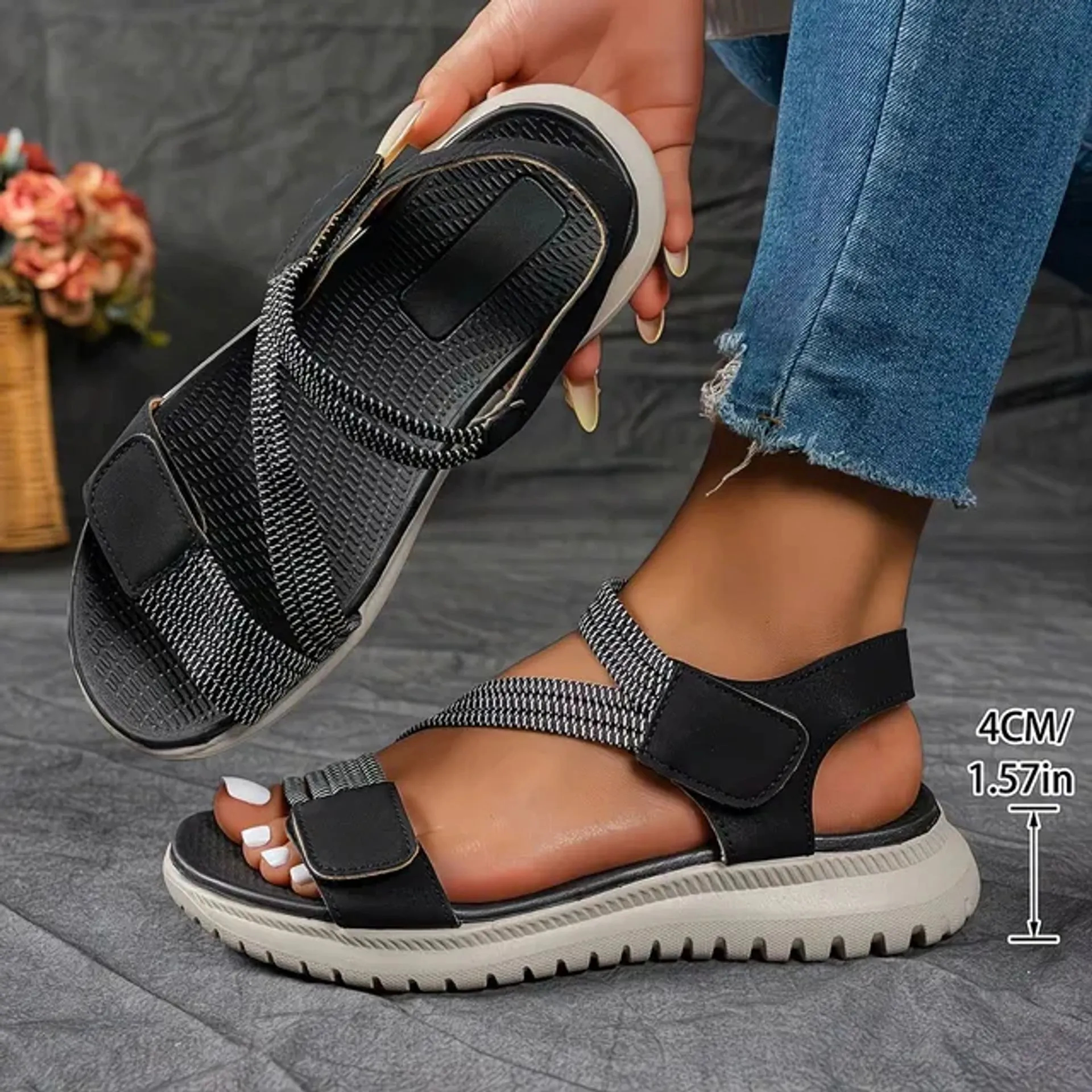 🔥Limited Time 50% OFF Women’s Orthotic Open Toe Sandals, Cloud-Soft Cushion Sole Arch Support Slides