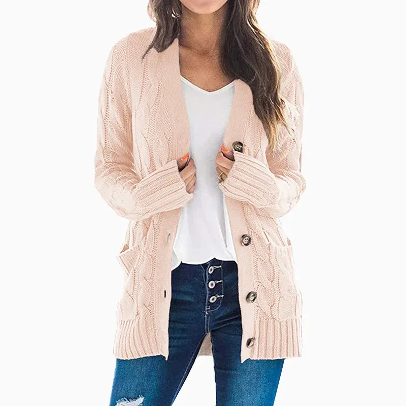 Wool Lovers’ Favorite – Women’s Wool Blend Button-Down Cardigan with Pockets