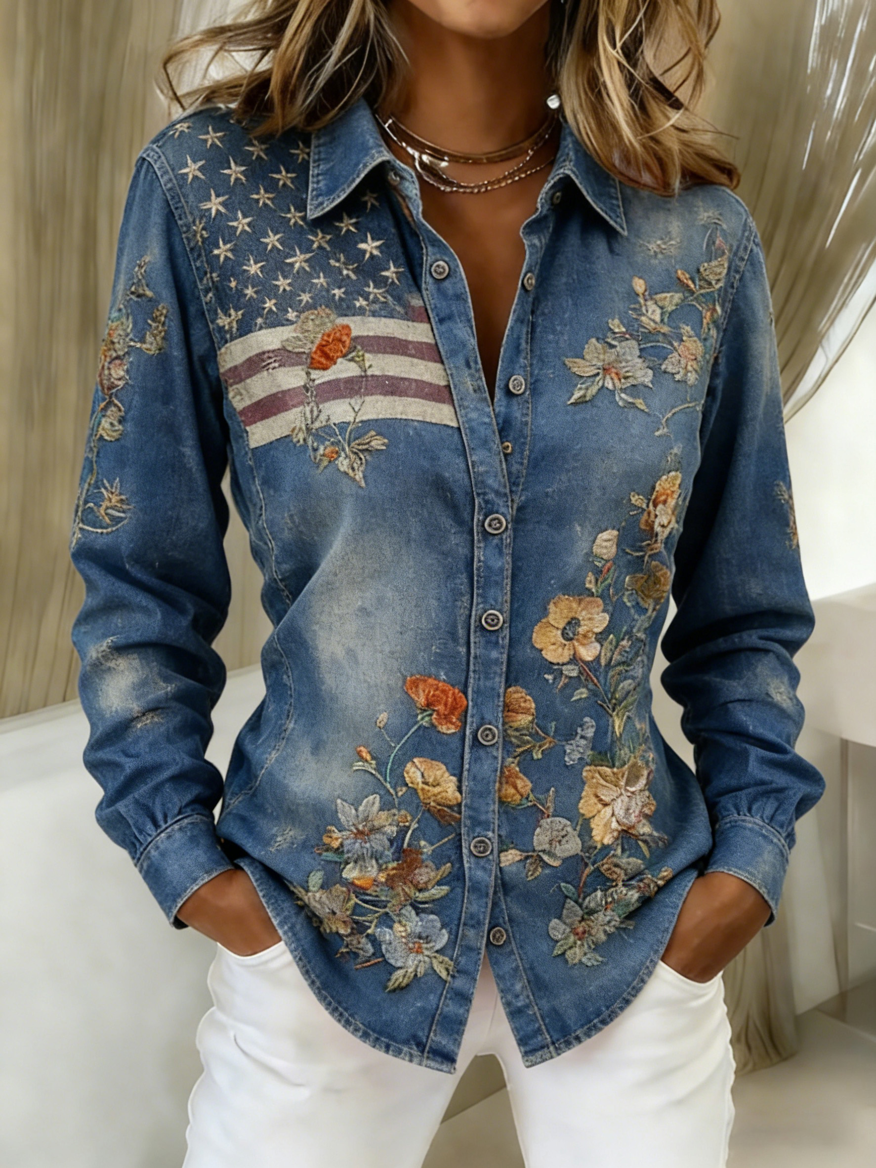 New Arrival 🔥 Women's Casual American 250th Anniversary Print Vintage Shirt