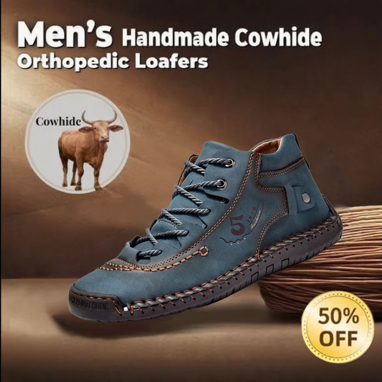 ⏰This Week 70% OFF🔥Casual leather arch support non-slip wear-resistant high-top loafers