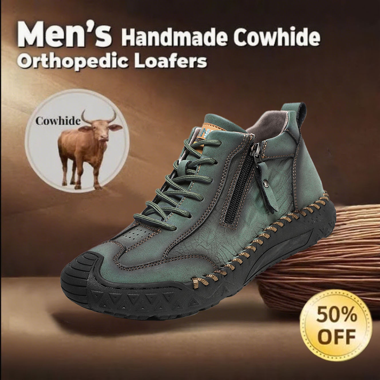 ⏰Limited Time Deal – 60% Off! Men's Casual Walking on Shoes for Bunions