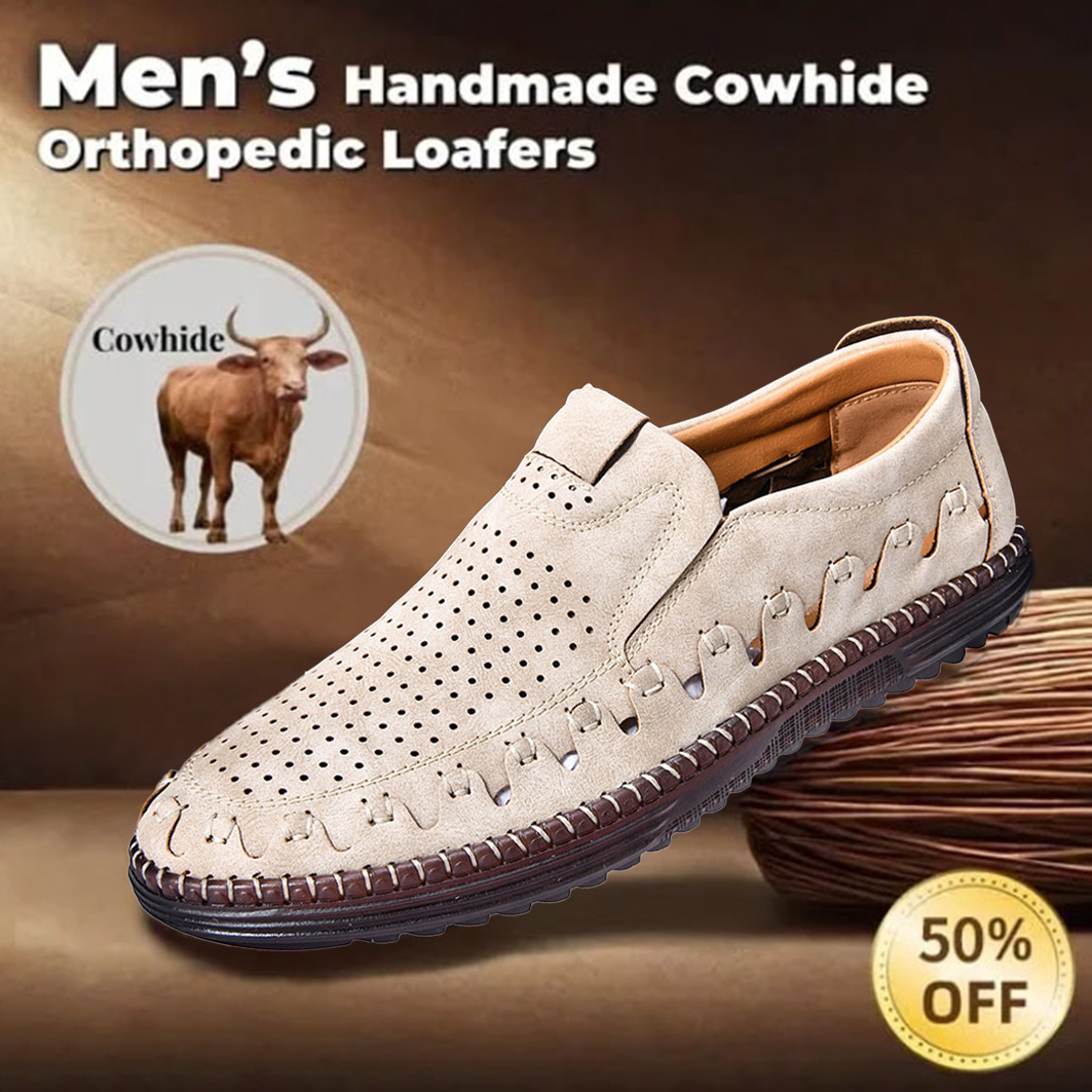 Last day for 50% off! 🔥⏱️ Christmas Sale ⏱️🔥 Men's Hollowed-out, Breathable, Hand-stitched Casual Shoes