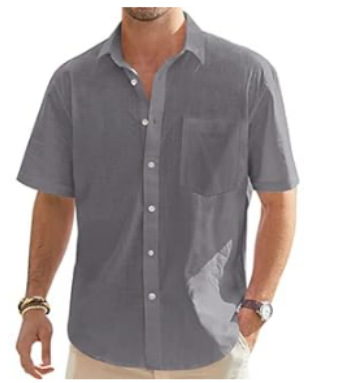 ⏰Promotion 50% OFF - Men’s Linen Cotton Short Sleeve Beach Button Shirt – New Arrival