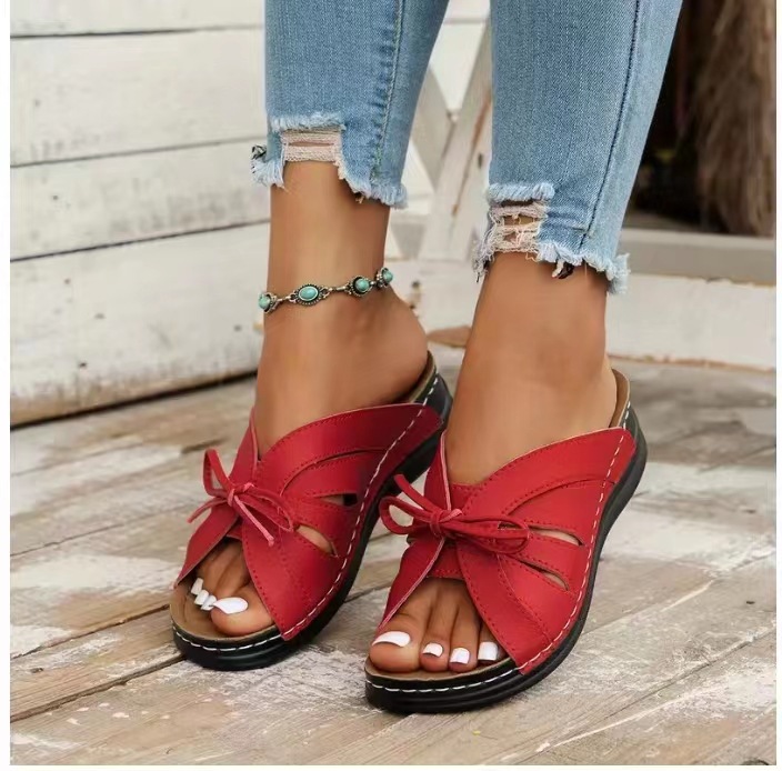 Women Vintage Premium Orthopedic Open Toe Summer Wedges Platform Sandals