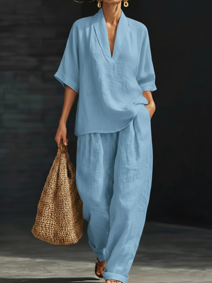 New Arrivals🔥 Casual And Cozy Minimalist Linen Two-piece Set