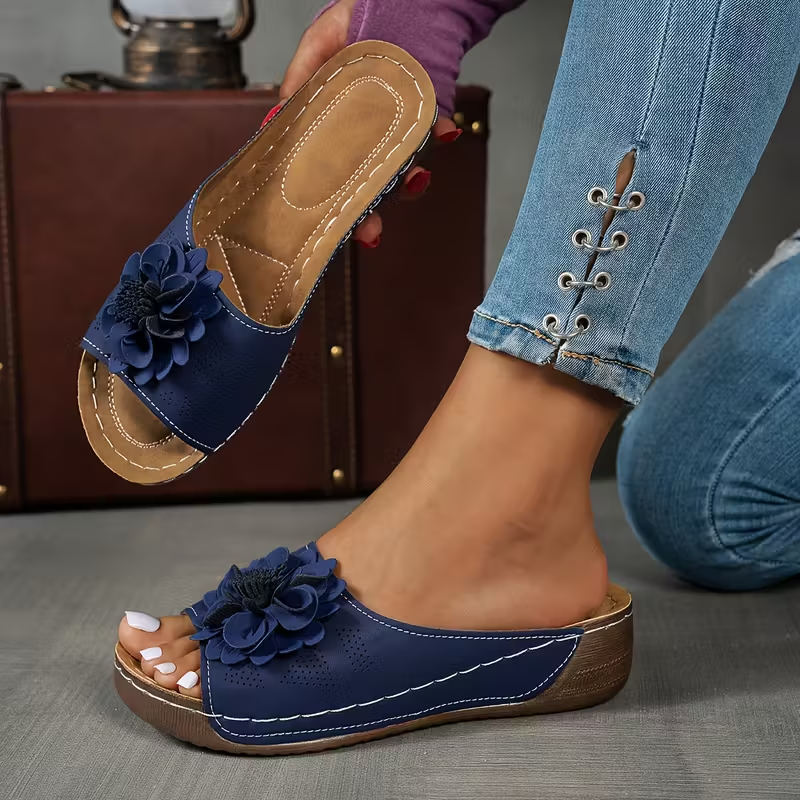 Last Day: 50% Off — Women's Floral Wedge Sandals: Arch Support for Everyday Comfort
