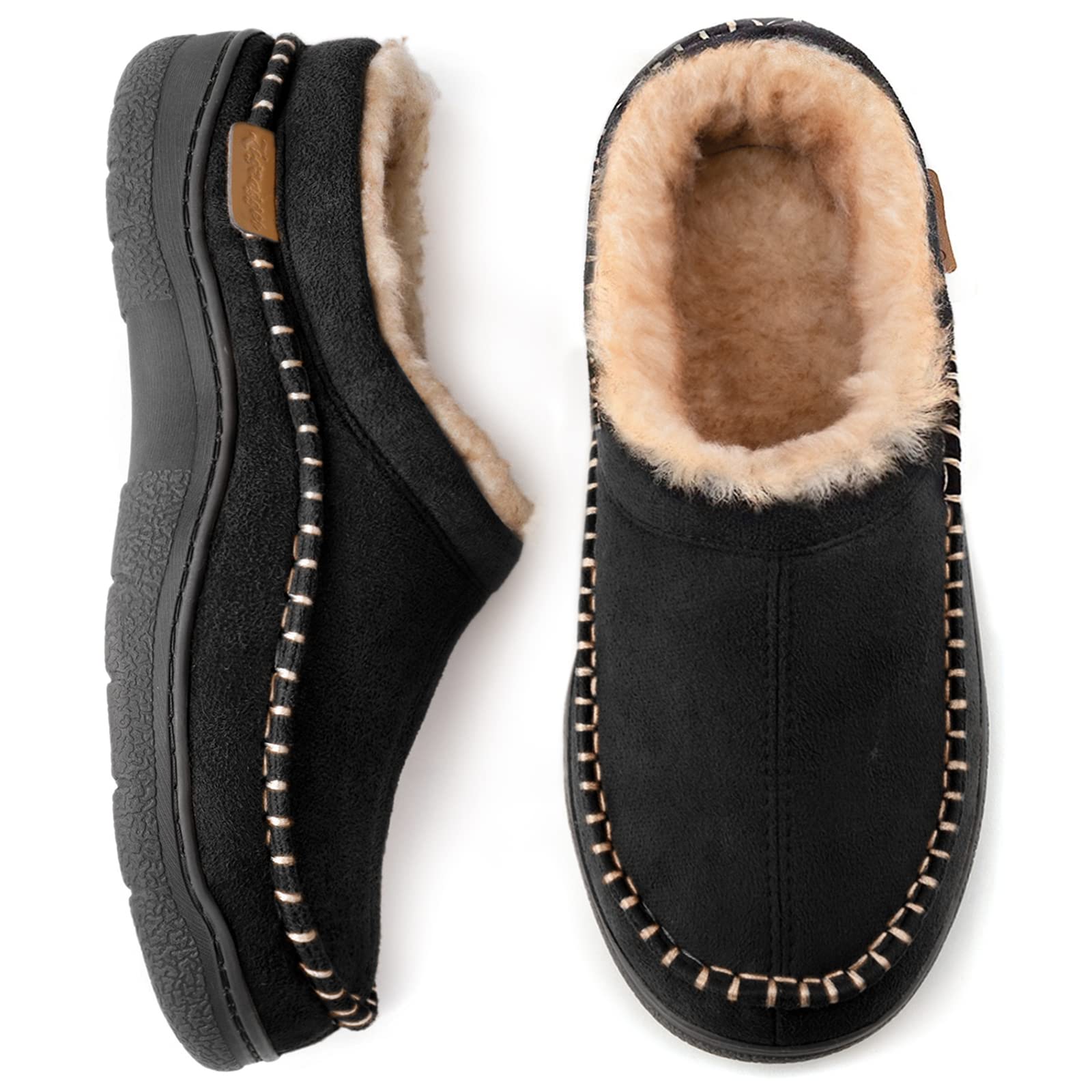 Daily Non-Slip Warm Wide-Toe Plush Slippers