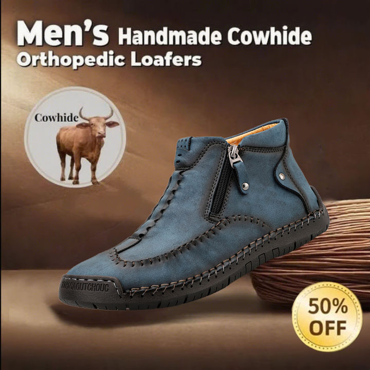 🔥50% OFF Casual leather arch support non-slip wear-resistant high-top loafers