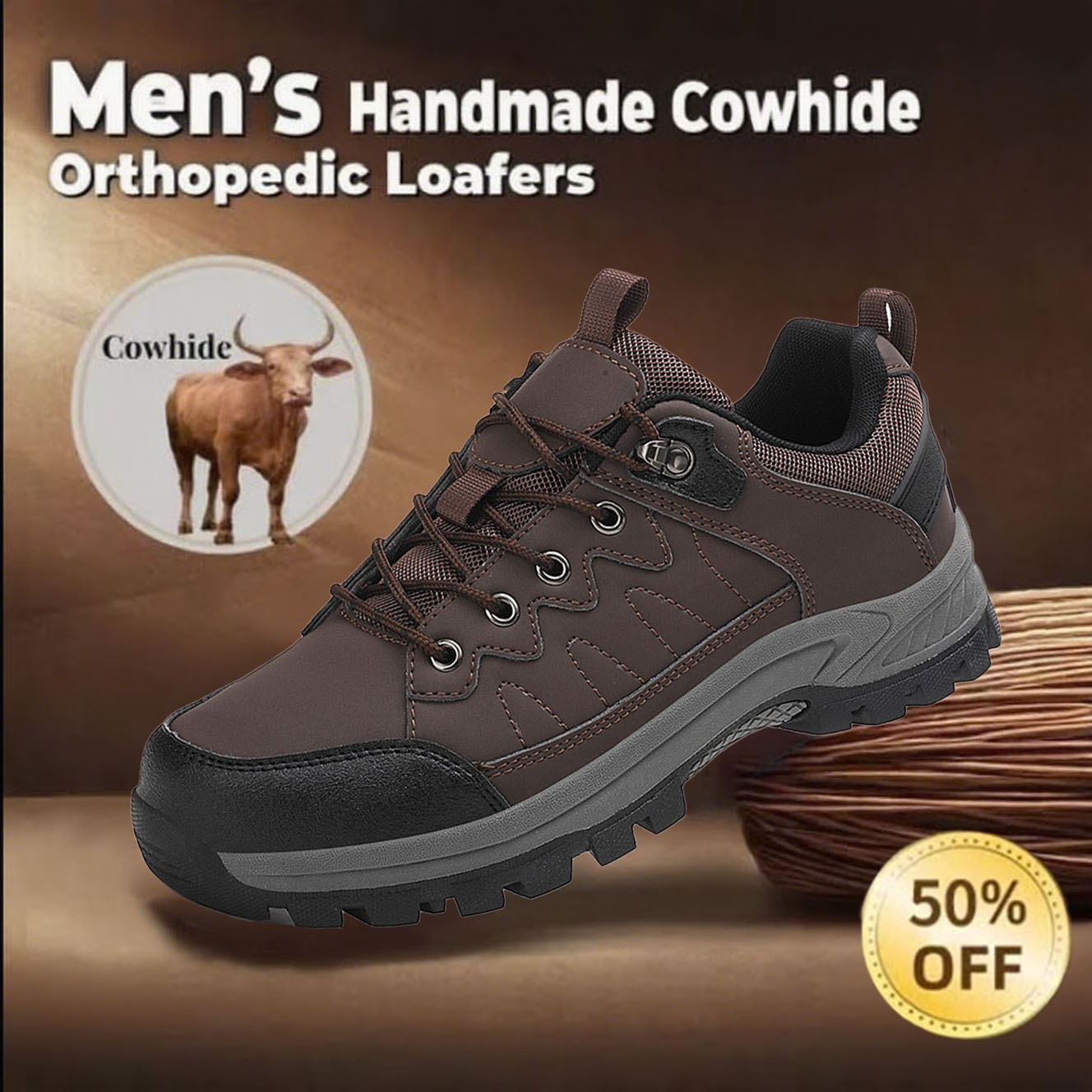 🔥LAST DAY 70% OFF🔥Men's Arch Support & Breathable and Light & Non-Slip Shoes - Proven Plantar Fasciitis, Foot and Heel Pain Relief