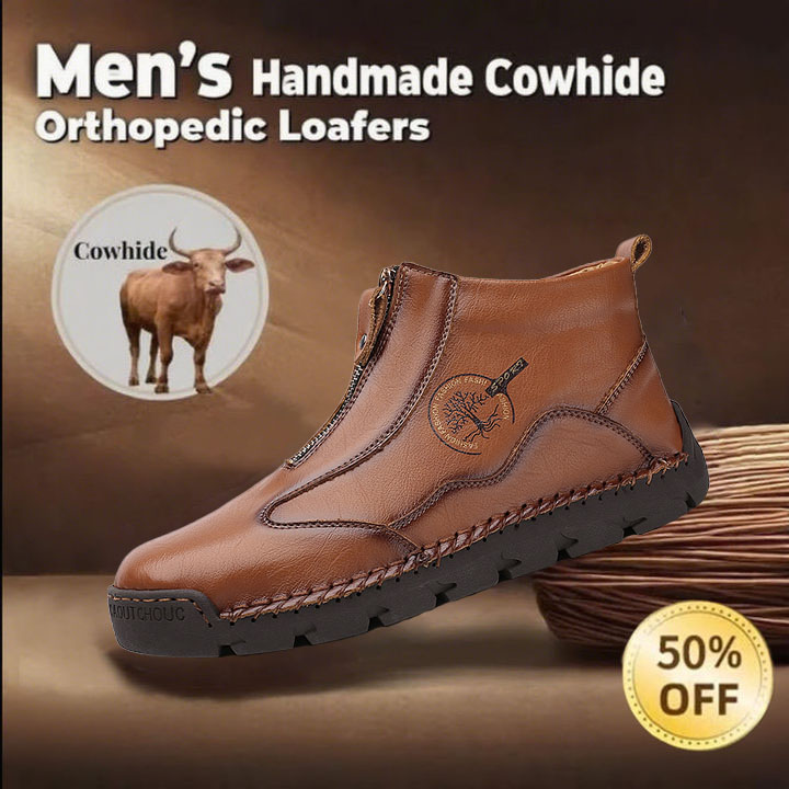 🔥50% OFF Casual leather arch support non-slip wear-resistant high-top loafers
